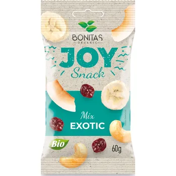 Sušené ovoce BONITAS Joy snack – BIO směs kešu ořechů, kokosu a sušeného ovoce 60g