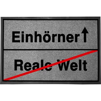 Vstupní rohožka šedá dekorativní Dárek Do Domu Jednorožec 60x40cm