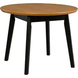 Kulatý rozkládací jídelní stůl Oslo 4 – dub přírodní & černá • průměr 100 › 130 cm