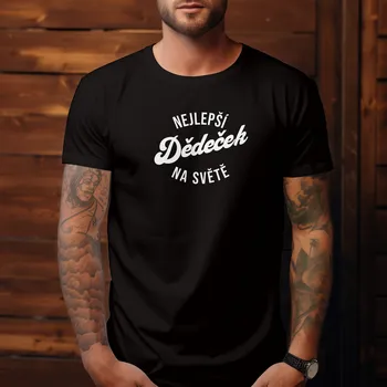 Pánské tričko Pánské tričko NEJLEPŠÍ Dědeček NA SVĚTĚ Barva trička pánská: Černá, Velikost trička: XL