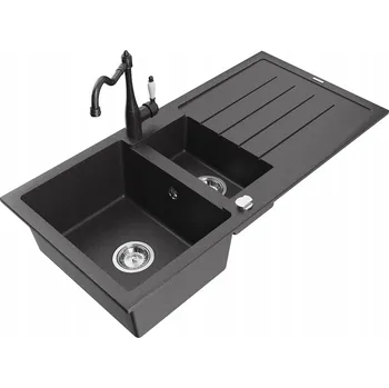 Granitový dřez Dřez jednokomorový s vaničkou Mexen Andres granit černý
