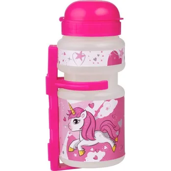 Košík na láhev ONE SMILE cyklistická láhev s košíkem Unicorn růžová Růžová