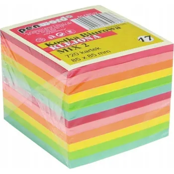 Školní Potřeby Zápisník Notes SAMOLEPICÍ LÍSTEČKY mix 85x85x70mm 720 KS