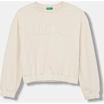 Chlapecká mikina Dětská bavlněná mikina United Colors of Benetton 33NVC10Q8.G.seasonal béžová 01X, vel. 170