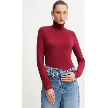 Dámský svetr Svetr Liu Jo dámský, vínová barva, s golfem, MF5229 MS49I MF5229.MS49I 83X, vel. XS