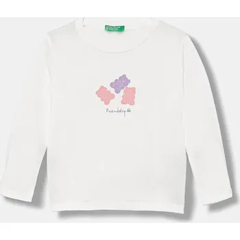 Chlapecké tričko Dětské bavlněné tričko s dlouhým rukávem United Colors of Benetton bílá barva, 3JERG10KB 3JERG10KB.P.seasonal 00X, vel. 82