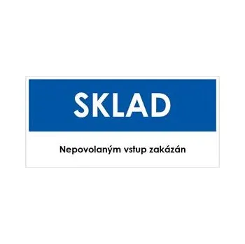 SKLAD, modrá, samolepka, 190x90 mm