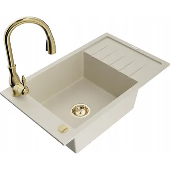 Granitový dřez Jednokomorový granitový dřez Mexen Elias béžový