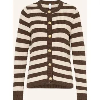 Dámský svetr Y.A.S. Dámský Pletený Kardigan, zlatá / tmavě hnědá / béžová, 42