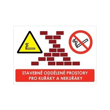 Stavebně oddělené prostory pro kuřáky a nekuřáky, samolepka a4