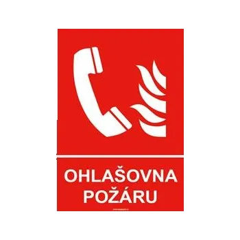 Ohlašovna požáru s textem - bezpečnostní tabulka, plast 2 mm 150x210 mm