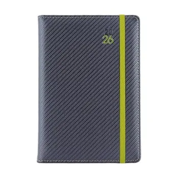Diář Diář ELASTIC denní B6 2026 - grafit/zelená gumička