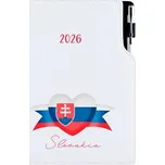 Diář DESIGN tydenní B5 2026 - bílá - Slovensko - vlajka