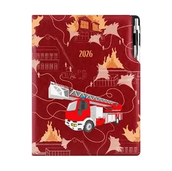 Diář Diář DESIGN týdenní A4 2026 český - bordó - Hasič
