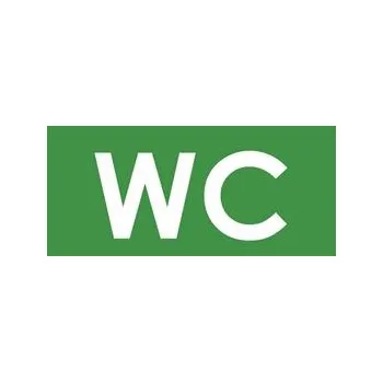 WC - OZNAČENÍ TOALETY, zelená, plast 1 mm 190x90 mm