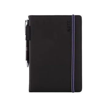 Zápisník Notes AMOS A5 tečkovaný - černá/modrá gumička