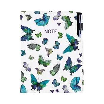Zápisník Notes - zápisník DESIGN A5 čtverečkovaný - Motýli modří