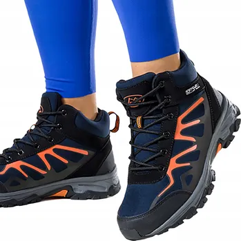 Dámské tenisky Tmavě modré dámské TREKOVÉ sportovní boty SOFTSHELL VYSOKÉ Pohodlné vel. 37