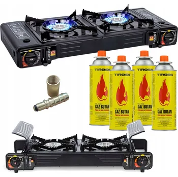 Turistický vařič Turistický plynový vařič dvouplotýnkový 2500 W s kartuší