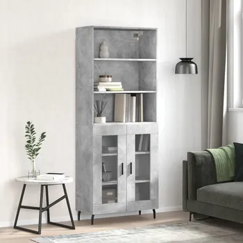 Příborník do zásuvky vidaXL Skříň highboard 69,5 x 34 x 180 cm kompozitní dřevo [3189340] Barva: Betonová šedá