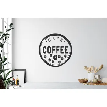 Samolepící dekorace Lepy.cz Samolepka na zeď Káva Velikost (šířka x výška): 45x45cm, Barevná varianta: Světle šedivá