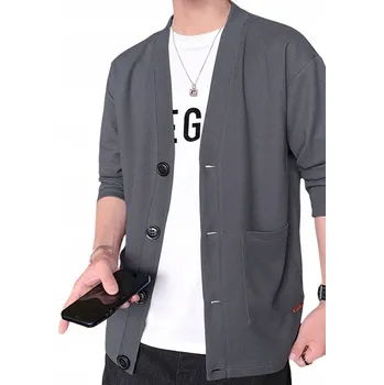 Pánský svetr D-look svetr šedý výstřih do V velikost XL