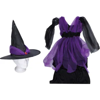 Karnevalový kostým Set karneval - čarodějnice fialová