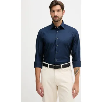 Pánská košile Košile Michael Kors pánská, tmavomodrá barva, slim, s klasickým límcem, MD0MD91514 59X, vel. 43