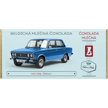 Čokoláda CHOCO POLA - VAZ 2106 „Žiguli“ modrá - mléčná čokoláda 100g
