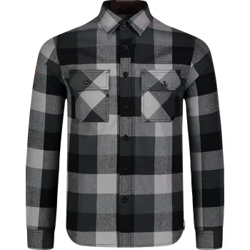 Pánská košile Pánská flanelová košile NORDBLANC QUANTUM NBSSM8243 ČERNÁ XXXL