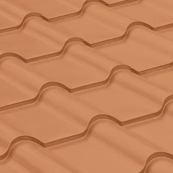 plechová krytina SATJAM střešní krytina Grande Plus PE25 RAL 8004 terakota