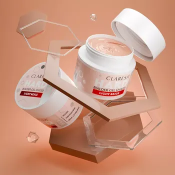 Lak na nehty CLARESA® Stavební gel na nehty HARD & EASY Builder gel LIGHT BEIGE, 12g