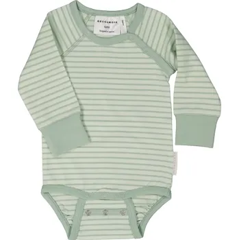 Kojenecký body Bambusové body dětské s dlouhým rukávem Classic zelený pruh Geggamoja Velikost: 62/68
