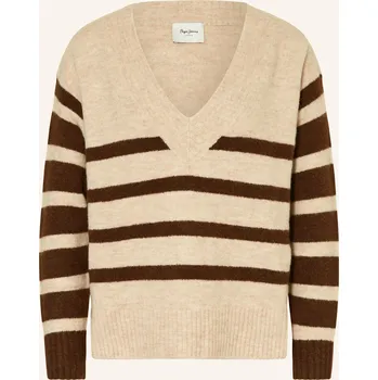 Dámský svetr Pepe Jeans Dámský Svetr Cecil, béžová / tmavě hnědá, 34