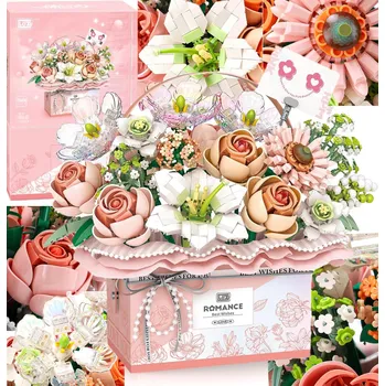 ostatní stavebnice STAVEBNICE KVĚTINY KYTICE KVĚTIN BONSAJ DIY PRETTY JAKO DÁREK SADA - 1212 dílů