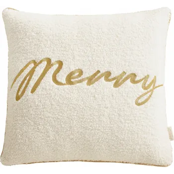 Polštář Dekorativní vánoční Polštář polštář Veselý krémově bílý