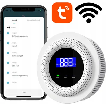 SMART DETEKTOR PLYNU WIFI METAN TEPLOTA BIOPLYN HLÁŠENÍ 90 dB