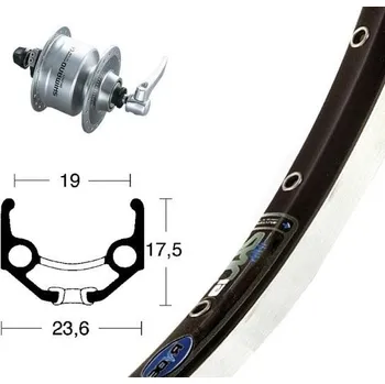 Zapletené kolo OEM přední zapletené kolo 28x1.75' DH3N72 Rigida Zac 19 (černá/stříbrná)
