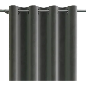 Obraz Hotový závěs z veluru s kroužky VELVI 140x240 cm tmavě šedá