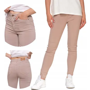 Dámské kalhoty Moraj elegantní dámské kalhoty úzkého střihu dlouhé béžové, velikost M