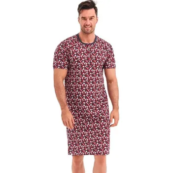 Pánská noční košile Pánská noční košile Filip šedo-červená L