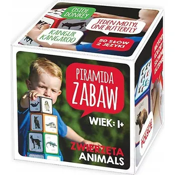 ostatní stavebnice Piramida Zabaw Kartonové stavebnice se zvířátky - Dvojjazyčná věž s 50 slovy