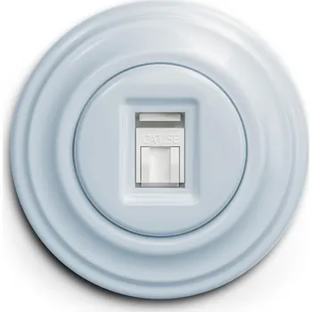 Elektrická zásuvka Kliklap - Retro datová zásuvka s rámečkem modrá