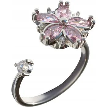 Prsten Prstýnek CalmRings stříbrný nastavitelný se zirkonem, proti stresu