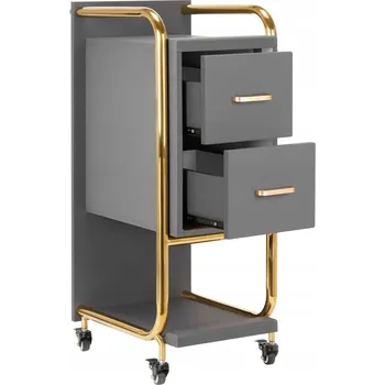 Kadeřnické křeslo GABBIANO KADEŘNICKÝ POMOCNÍK SOLO ZLATÝ ŠEDÝ