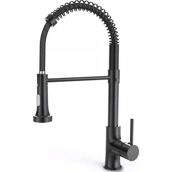 Vodovodní baterie Kuchyňská Baterie Černá Vysoká s Vytahovací Hubicí Stojánková 360° OWill