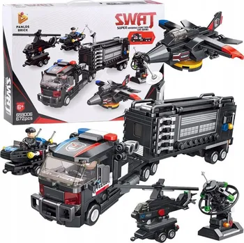 ostatní stavebnice Stavebnice Technická policie SWAT 672 dílků radar helikoptéra 6v1 ZA4620