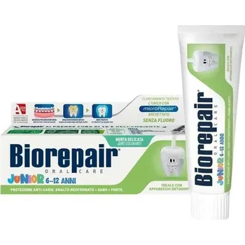 Dentální hygiena Biorepair Junior 6-12 let Zubní pasta bez fluoru 75 ml