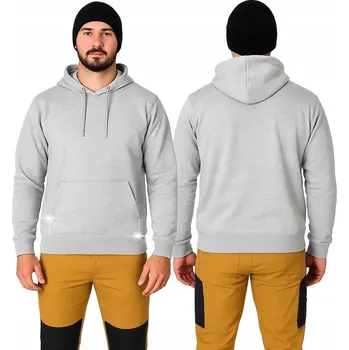 Pánská mikina Pánská mikina s kapucí , šedá, reflexní, klokaní kapsa, teplá, BOZP