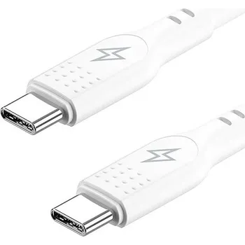 Kabel AlzaPower SilkCore USB-C / USB-C 2.0 5A, 240W, 2m, bílý